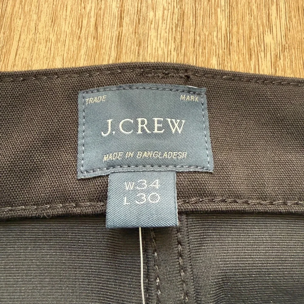 J.Crew 770 Straight-Fit Tech Pant Mens 34x30 Black Stretch 5-Pocket BW477 NWT
